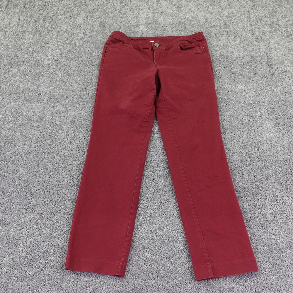 Christopher & Banks Pants Womens 8 Average Red Straight Leg Casual Stretch